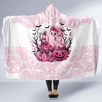Aboriginal Pink Ghost Pumpkin Hooded Blanket Aboriginal Halloween Wear Pink