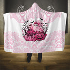 Aboriginal Pink Ghost Pumpkin Hooded Blanket Aboriginal Halloween Wear Pink