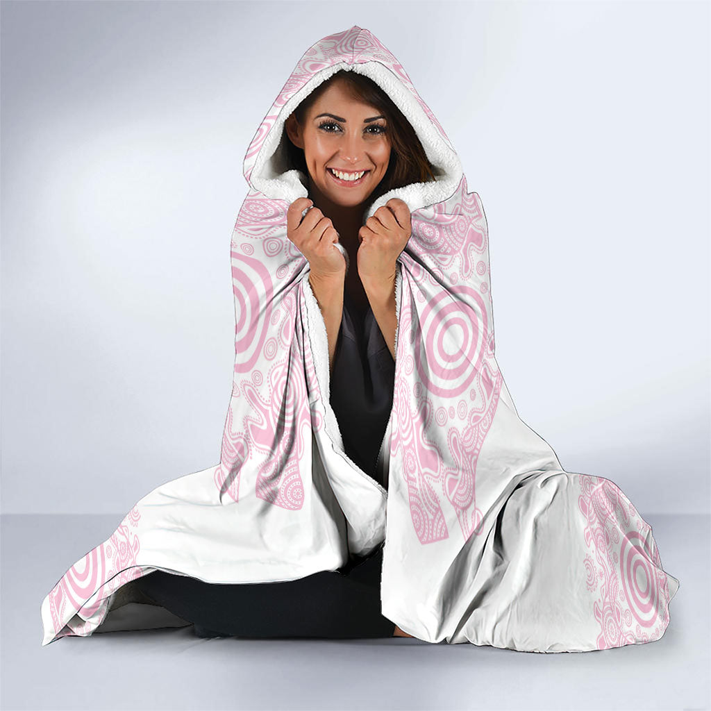Aboriginal Pink Ghost Pumpkin Hooded Blanket Aboriginal Halloween Wear Pink