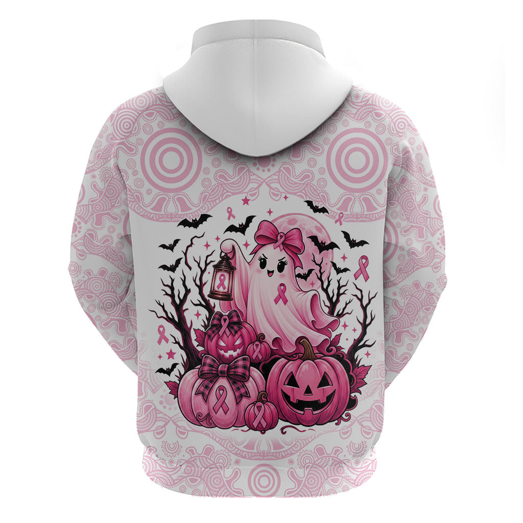 Aboriginal Pink Ghost Pumpkin Hoodie Aboriginal Halloween Wear Pink