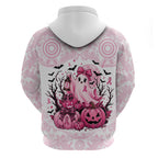 Aboriginal Pink Ghost Pumpkin Hoodie Aboriginal Halloween Wear Pink