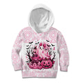 Aboriginal Pink Ghost Pumpkin Kid Hoodie Aboriginal Halloween Wear Pink