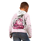 Aboriginal Pink Ghost Pumpkin Kid Hoodie Aboriginal Halloween Wear Pink
