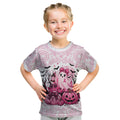 Aboriginal Pink Ghost Pumpkin Kid T Shirt Aboriginal Halloween Wear Pink