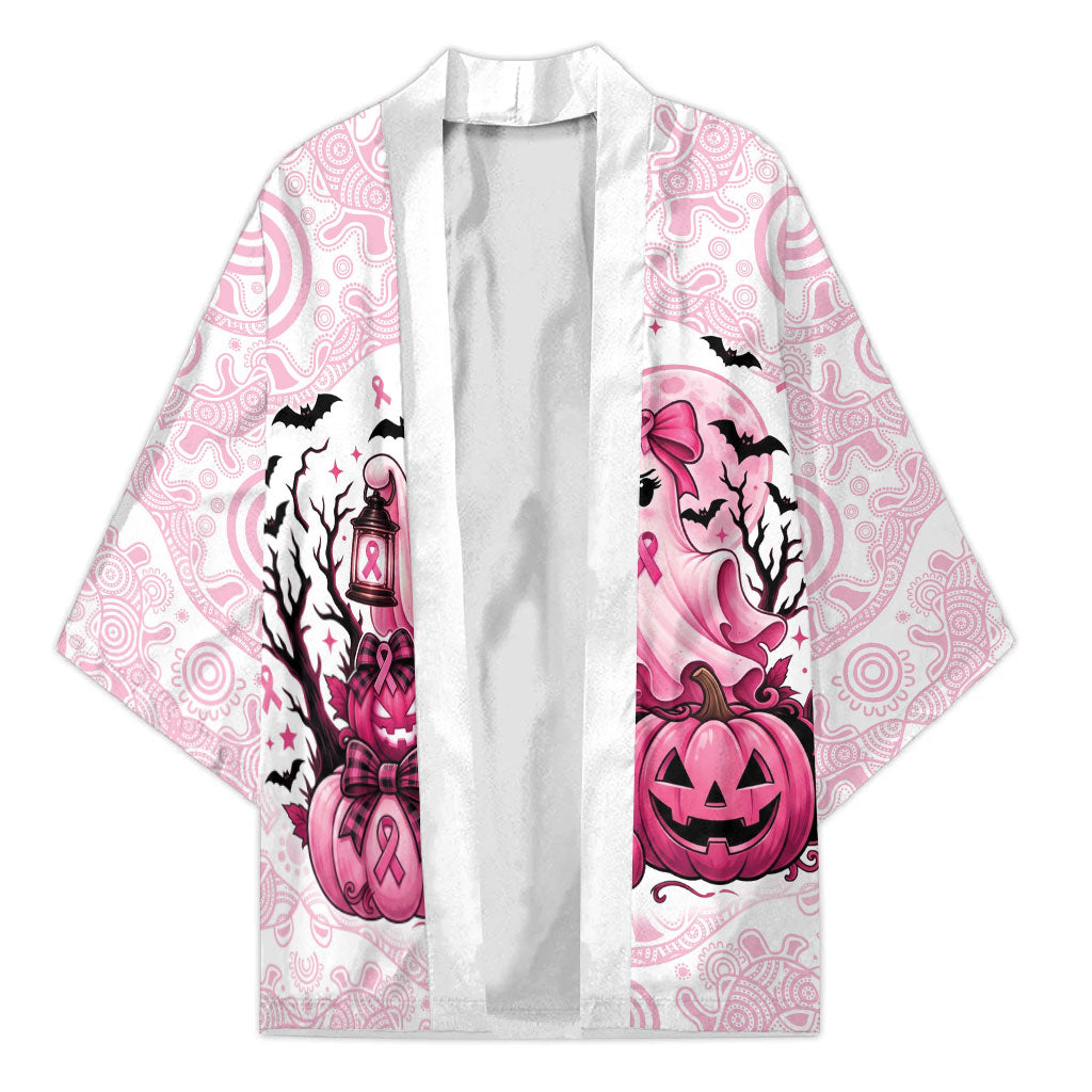 Aboriginal Pink Ghost Pumpkin Kimono Aboriginal Halloween Wear Pink