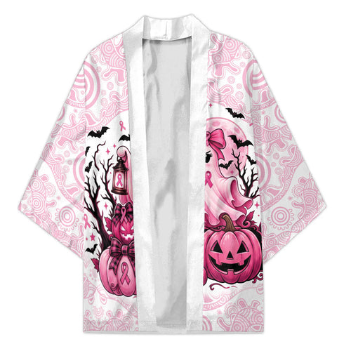 Aboriginal Pink Ghost Pumpkin Kimono Aboriginal Halloween Wear Pink