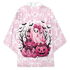 Aboriginal Pink Ghost Pumpkin Kimono Aboriginal Halloween Wear Pink