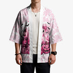 Aboriginal Pink Ghost Pumpkin Kimono Aboriginal Halloween Wear Pink