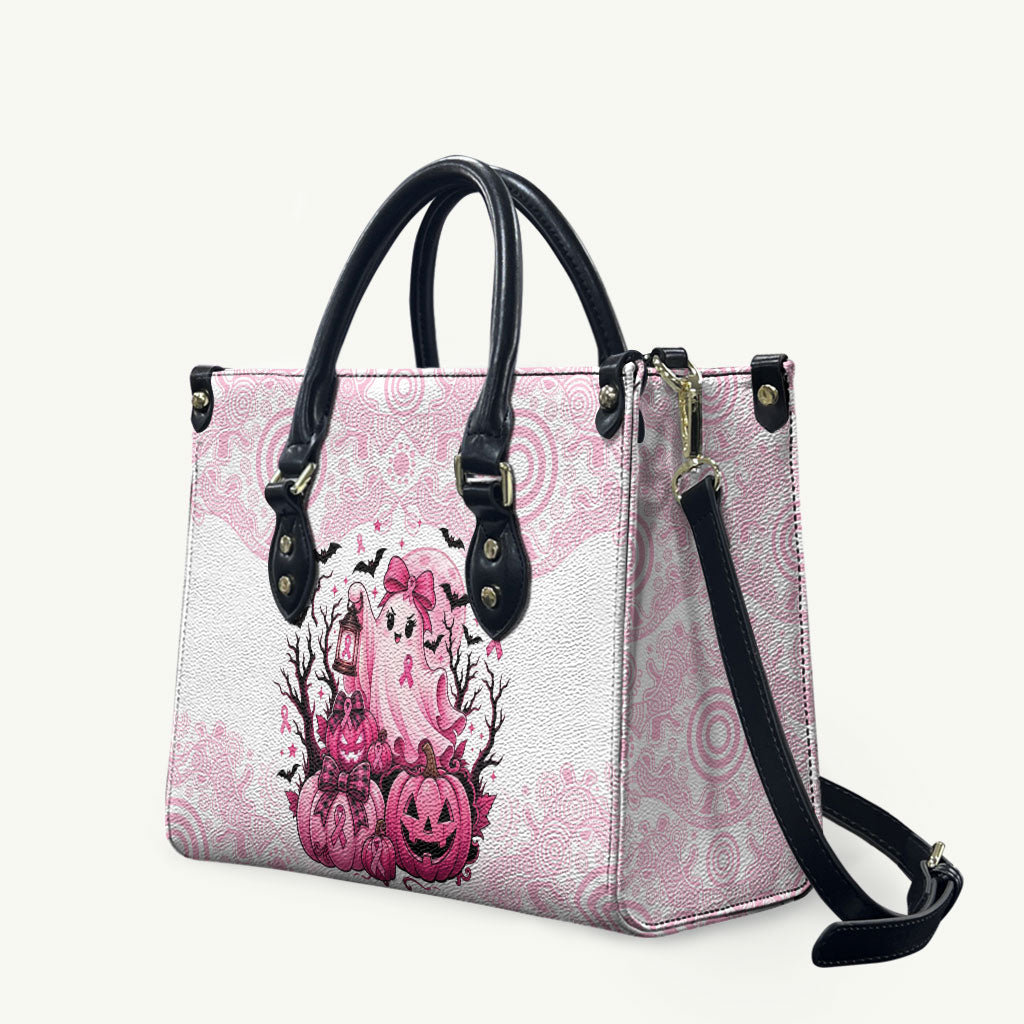 Aboriginal Pink Ghost Pumpkin Leather Bag Aboriginal Halloween Wear Pink