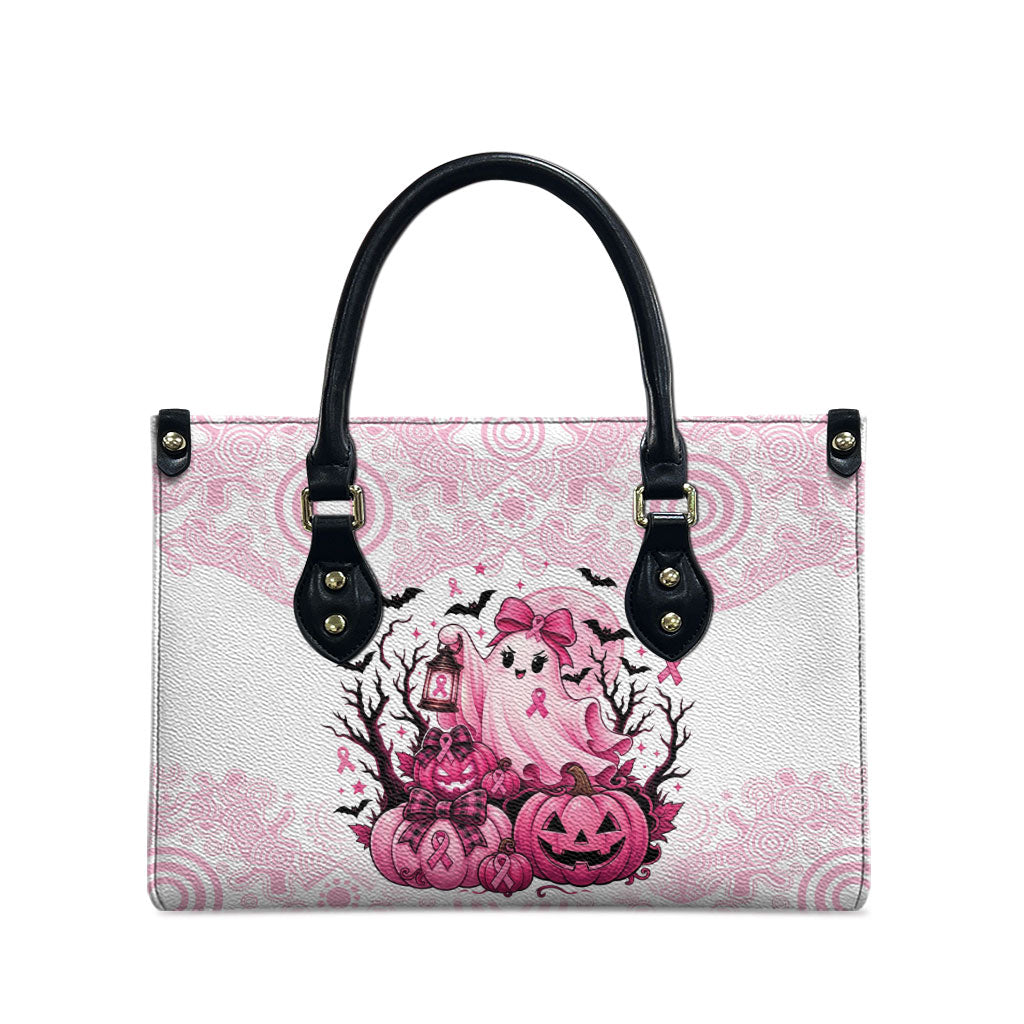 Aboriginal Pink Ghost Pumpkin Leather Bag Aboriginal Halloween Wear Pink