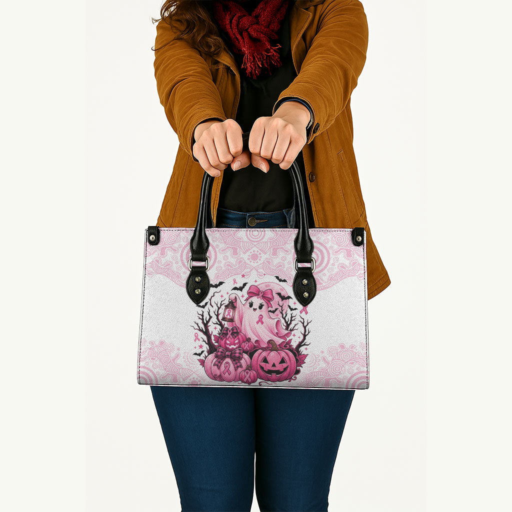 Aboriginal Pink Ghost Pumpkin Leather Bag Aboriginal Halloween Wear Pink