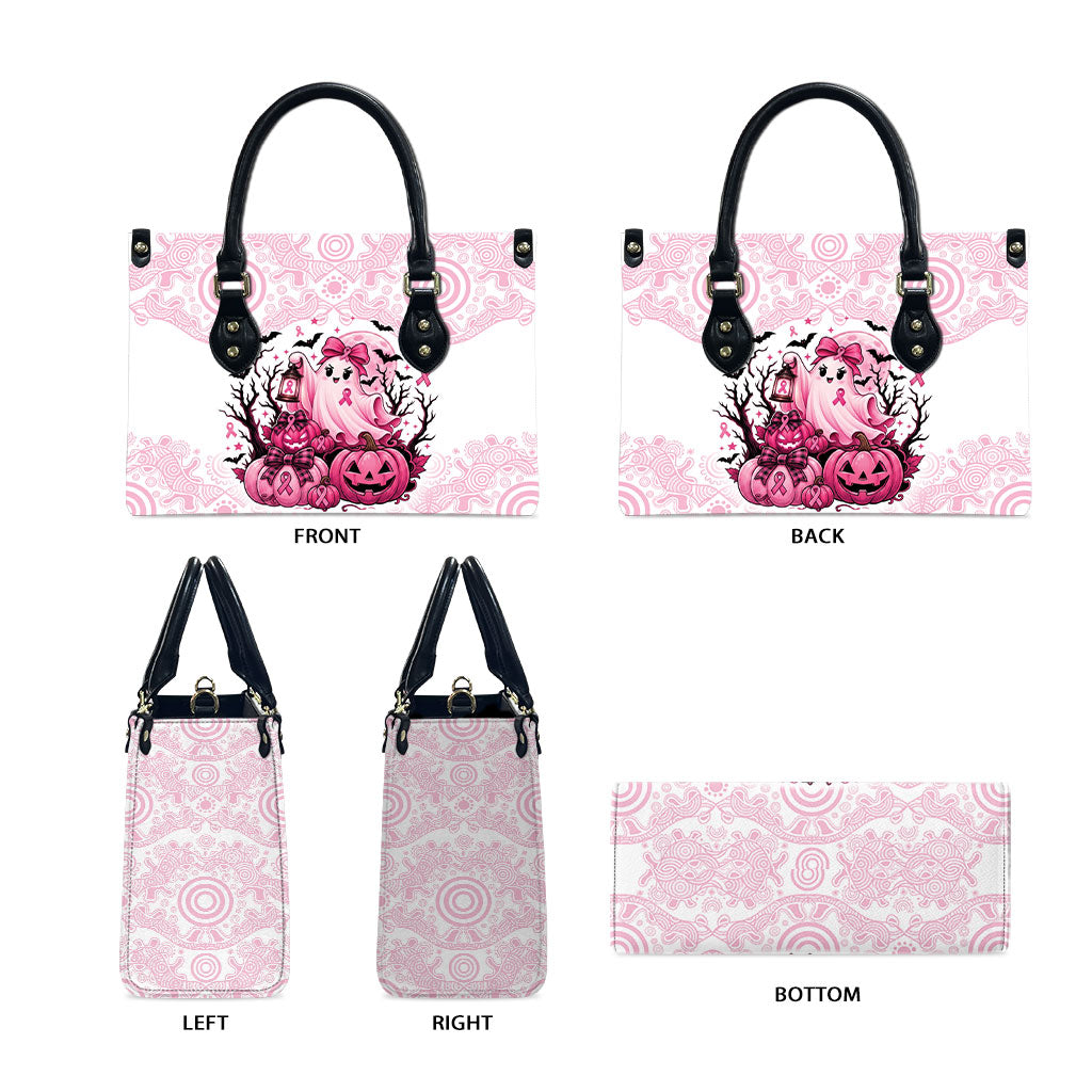 Aboriginal Pink Ghost Pumpkin Leather Bag Aboriginal Halloween Wear Pink