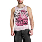 Aboriginal Pink Ghost Pumpkin Men Tank Top Aboriginal Halloween Wear Pink