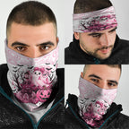 Aboriginal Pink Ghost Pumpkin Neck Gaiter Aboriginal Halloween Wear Pink