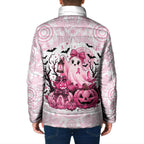 Aboriginal Pink Ghost Pumpkin Padded Jacket Aboriginal Halloween Wear Pink