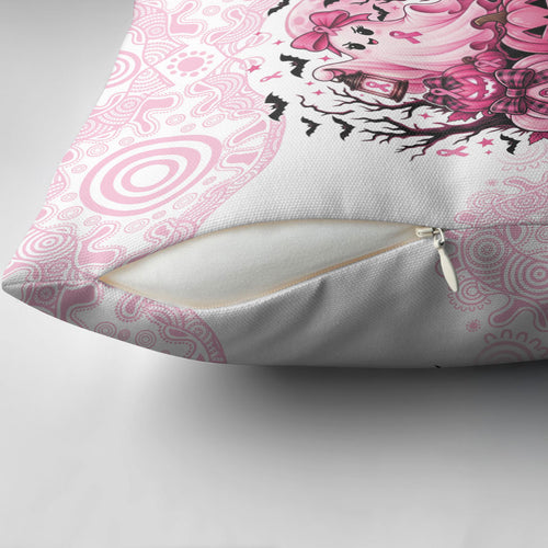 Aboriginal Pink Ghost Pumpkin Pillow Cover Aboriginal Halloween Wear Pink