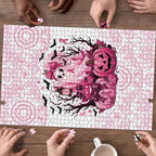 Aboriginal Pink Ghost Pumpkin Puzzle Aboriginal Halloween Wear Pink