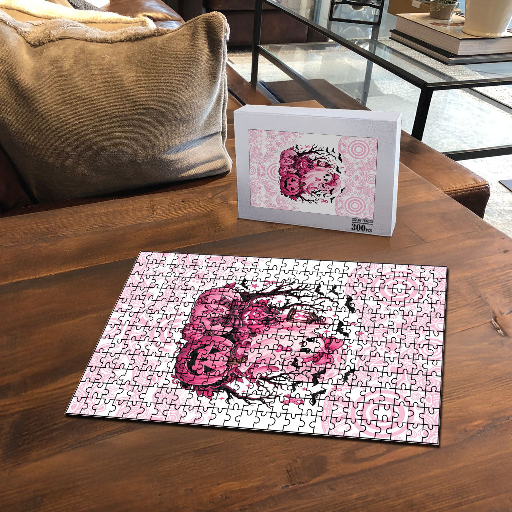 Aboriginal Pink Ghost Pumpkin Puzzle Aboriginal Halloween Wear Pink