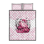 Aboriginal Pink Ghost Pumpkin Quilt Bed Set Aboriginal Halloween Wear Pink