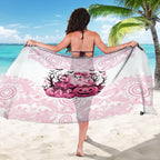 Aboriginal Pink Ghost Pumpkin Sarong Aboriginal Halloween Wear Pink