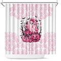 Aboriginal Pink Ghost Pumpkin Shower Curtain Aboriginal Halloween Wear Pink