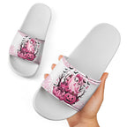 Aboriginal Pink Ghost Pumpkin Slide Sandals Aboriginal Halloween Wear Pink
