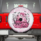 Aboriginal Pink Ghost Pumpkin Spare Tire Cover Aboriginal Halloween Wear Pink