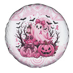 Aboriginal Pink Ghost Pumpkin Spare Tire Cover Aboriginal Halloween Wear Pink
