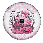 Aboriginal Pink Ghost Pumpkin Spare Tire Cover Aboriginal Halloween Wear Pink