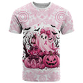 Aboriginal Pink Ghost Pumpkin T Shirt Aboriginal Halloween Wear Pink