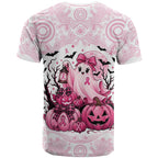 Aboriginal Pink Ghost Pumpkin T Shirt Aboriginal Halloween Wear Pink