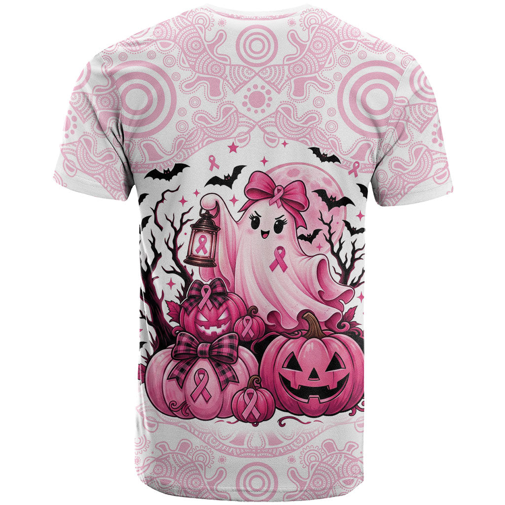 Aboriginal Pink Ghost Pumpkin T Shirt Aboriginal Halloween Wear Pink