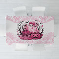Aboriginal Pink Ghost Pumpkin Tablecloth Aboriginal Halloween Wear Pink