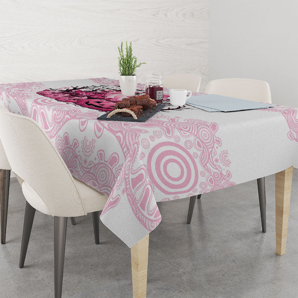 Aboriginal Pink Ghost Pumpkin Tablecloth Aboriginal Halloween Wear Pink