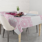 Aboriginal Pink Ghost Pumpkin Tablecloth Aboriginal Halloween Wear Pink