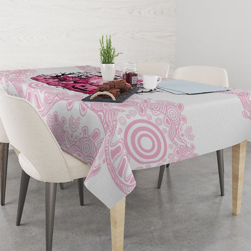 Aboriginal Pink Ghost Pumpkin Tablecloth Aboriginal Halloween Wear Pink