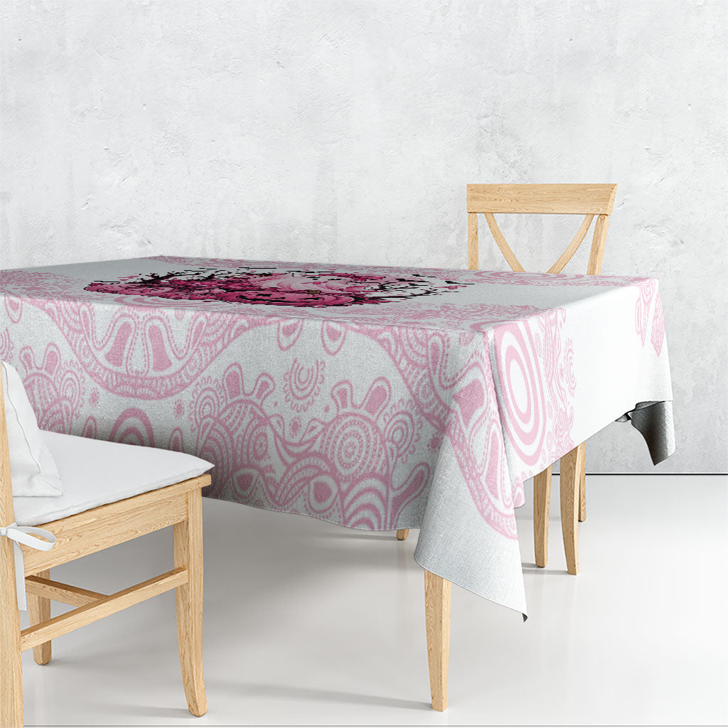 Aboriginal Pink Ghost Pumpkin Tablecloth Aboriginal Halloween Wear Pink