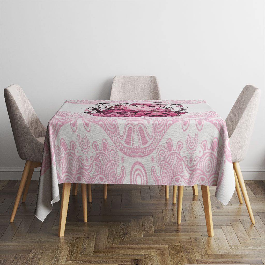 Aboriginal Pink Ghost Pumpkin Tablecloth Aboriginal Halloween Wear Pink