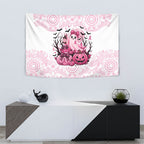 Aboriginal Pink Ghost Pumpkin Tapestry Aboriginal Halloween Wear Pink