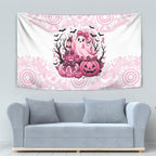 Aboriginal Pink Ghost Pumpkin Tapestry Aboriginal Halloween Wear Pink