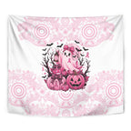 Aboriginal Pink Ghost Pumpkin Tapestry Aboriginal Halloween Wear Pink