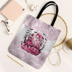 Aboriginal Pink Ghost Pumpkin Tote Bag Aboriginal Halloween Wear Pink