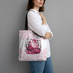 Aboriginal Pink Ghost Pumpkin Tote Bag Aboriginal Halloween Wear Pink