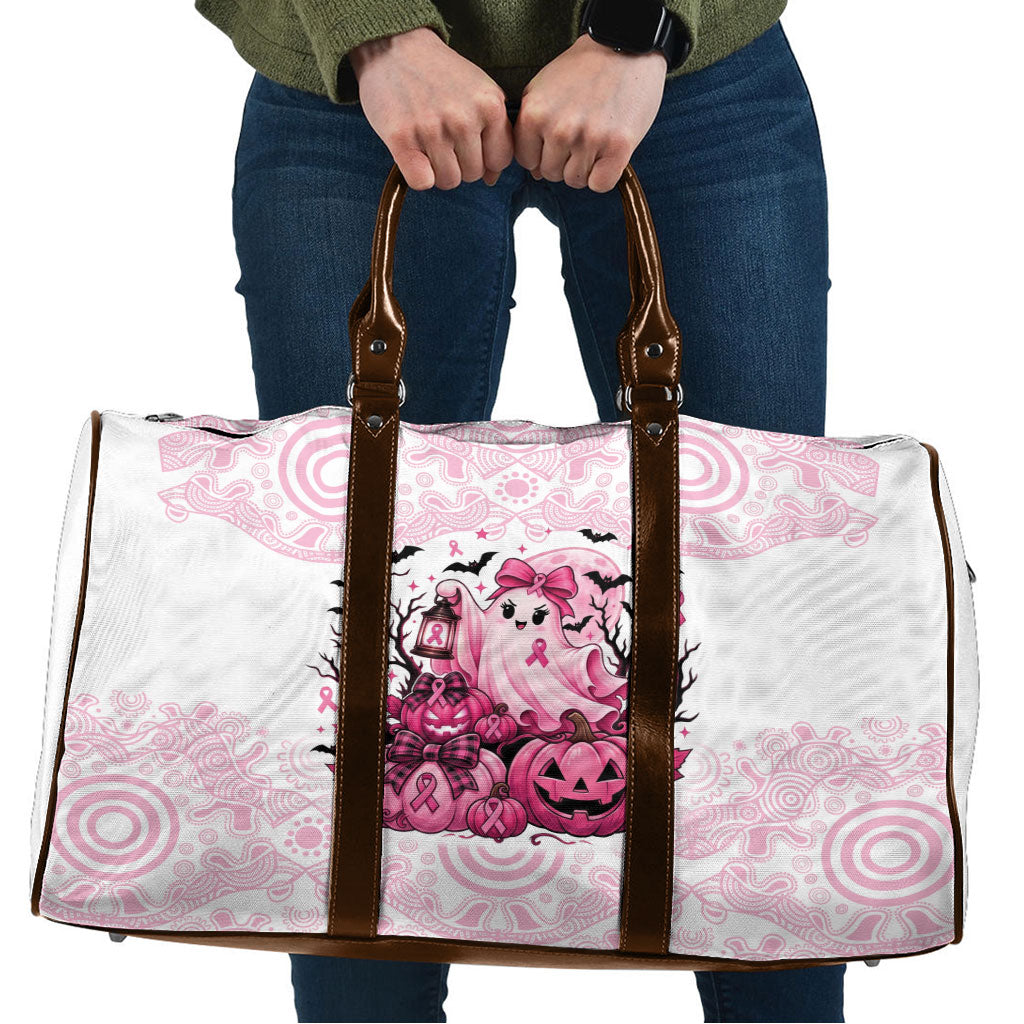 Aboriginal Pink Ghost Pumpkin Travel Bag Aboriginal Halloween Wear Pink