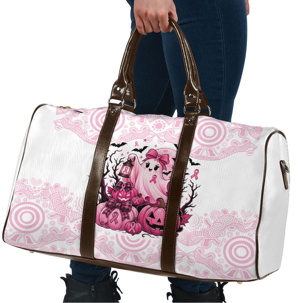 Aboriginal Pink Ghost Pumpkin Travel Bag Aboriginal Halloween Wear Pink