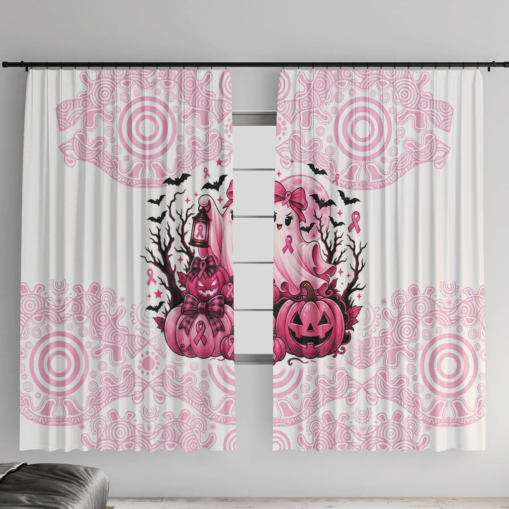Aboriginal Pink Ghost Pumpkin Window Curtain Aboriginal Halloween Wear Pink