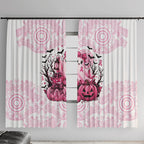 Aboriginal Pink Ghost Pumpkin Window Curtain Aboriginal Halloween Wear Pink