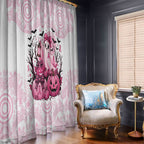 Aboriginal Pink Ghost Pumpkin Window Curtain Aboriginal Halloween Wear Pink