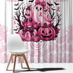 Aboriginal Pink Ghost Pumpkin Window Curtain Aboriginal Halloween Wear Pink