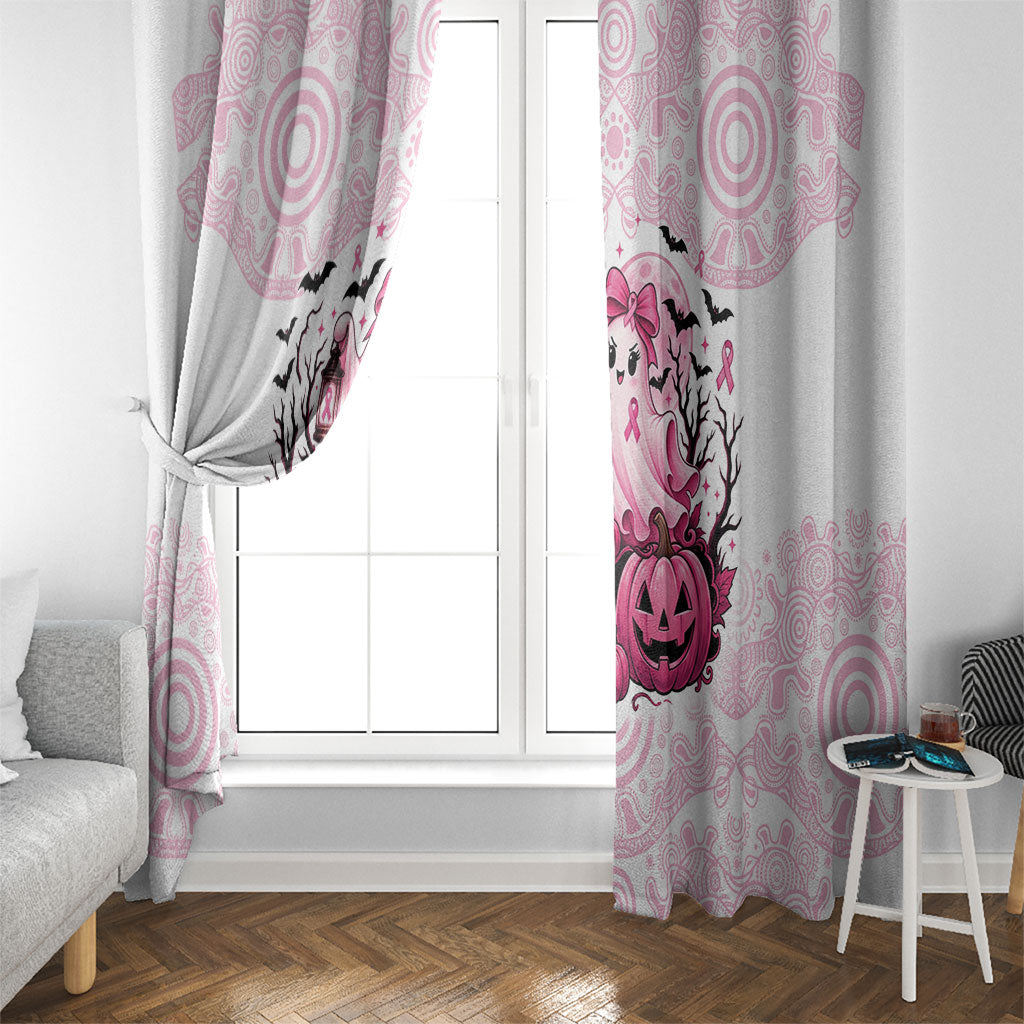 Aboriginal Pink Ghost Pumpkin Window Curtain Aboriginal Halloween Wear Pink